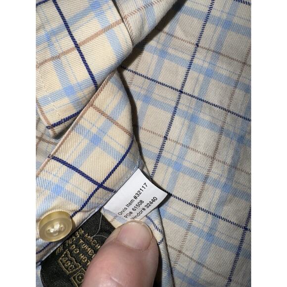 Orvis Dress Shirt Mens L Yellow Plaid Long Sleeve Cotton - Picture 9 of 10